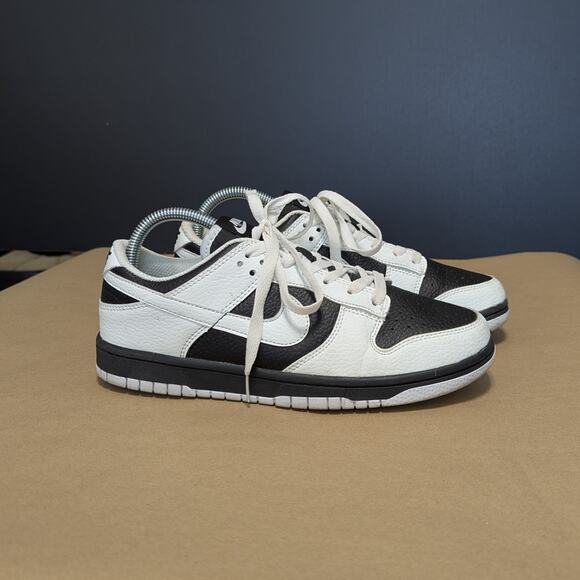 Nike Dunk Low Retro Reverse Panda Sneakers Leather White Black FD9064-011 Shoes main image 8